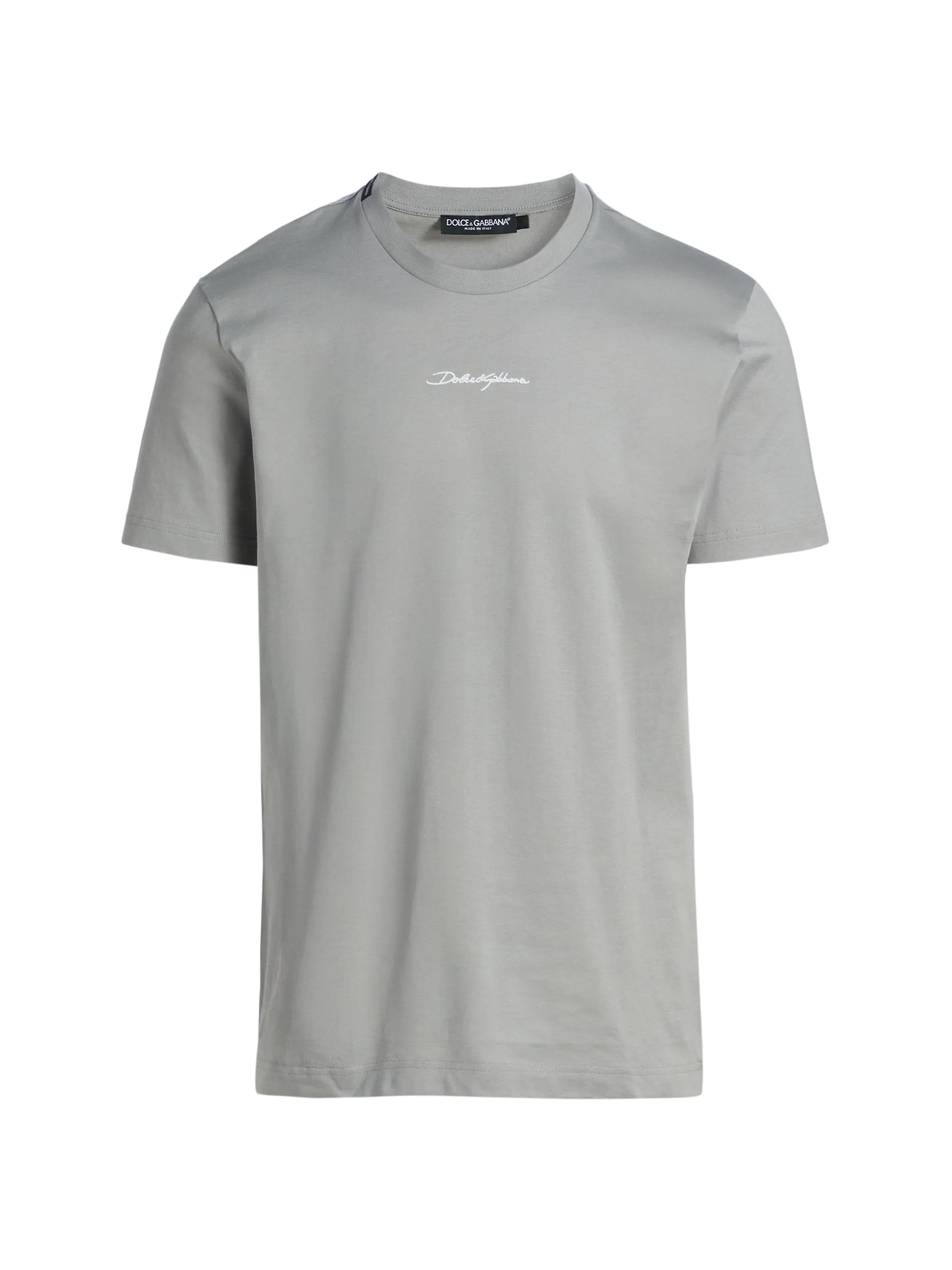 Men's Embroidered Logo Crewneck T-Shirt - Grigio Chiaro - 1