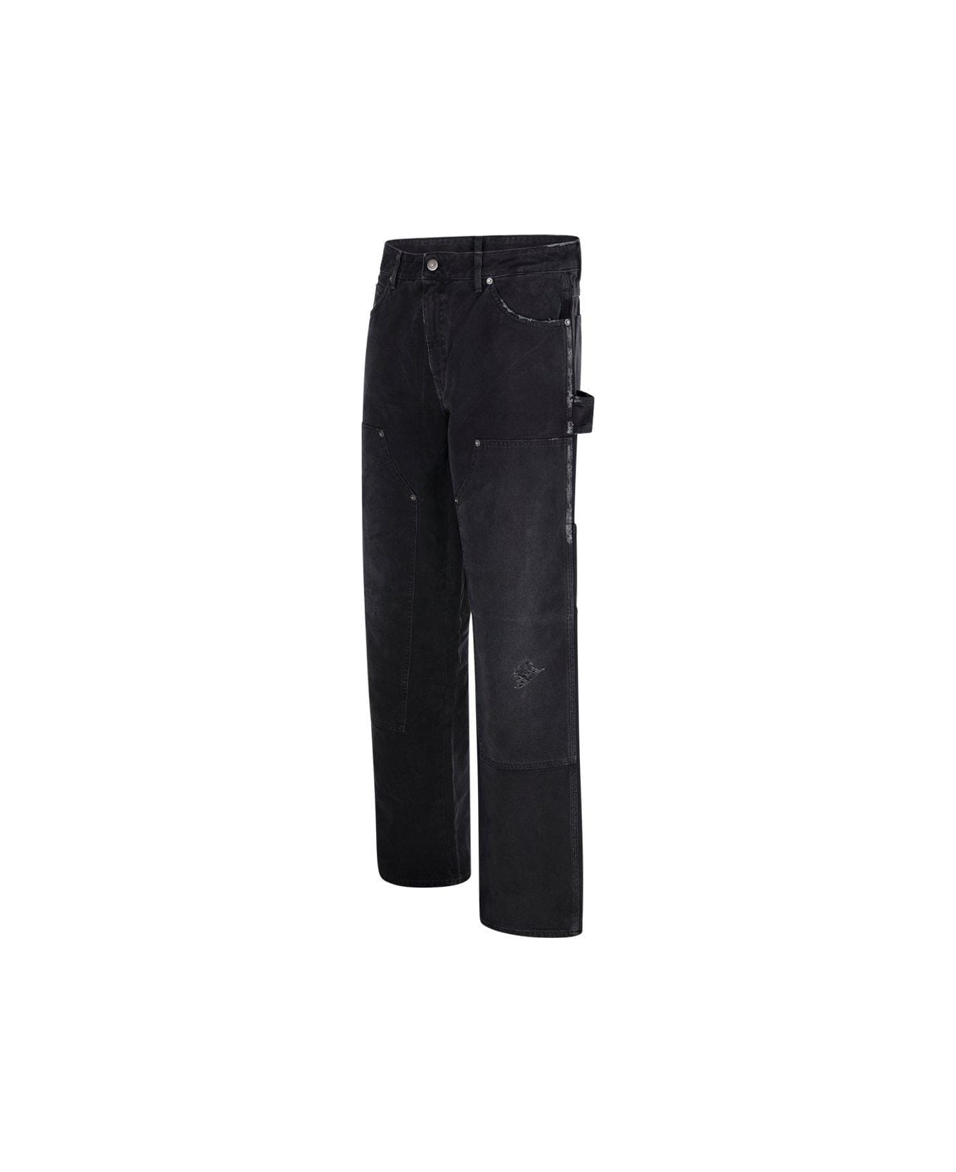 Straight Leg Distressed Pants - 3