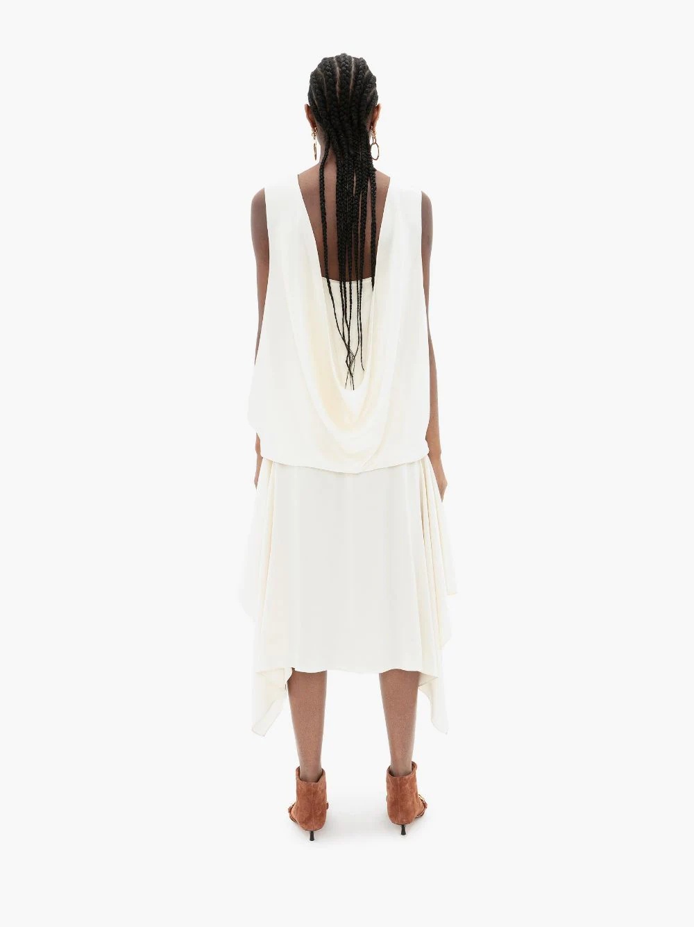 DRAPED SLEEVELESS DRESS - 4
