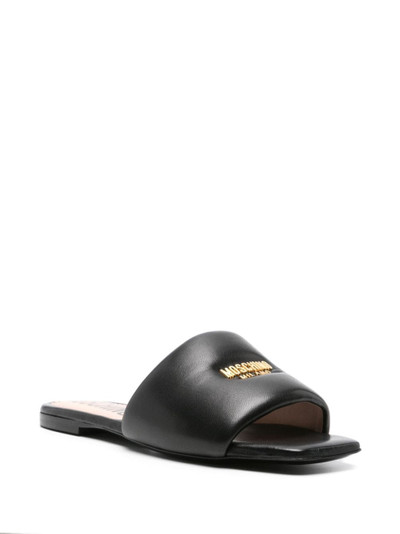 Moschino padded logo-appliquÃ© mules outlook