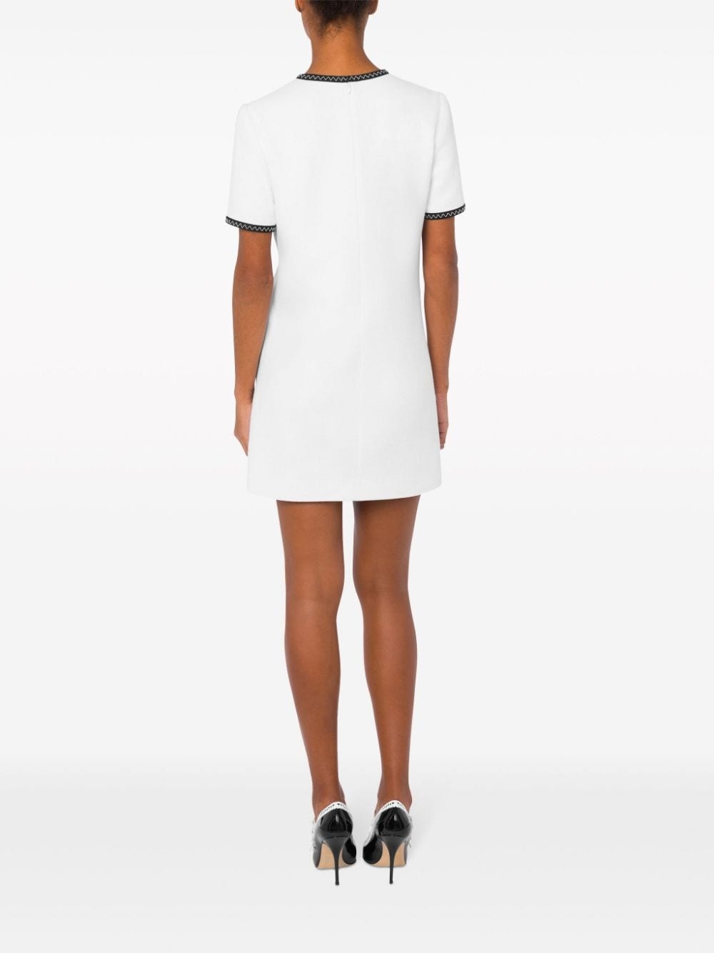 contrasting-trim knitted minidress - 3