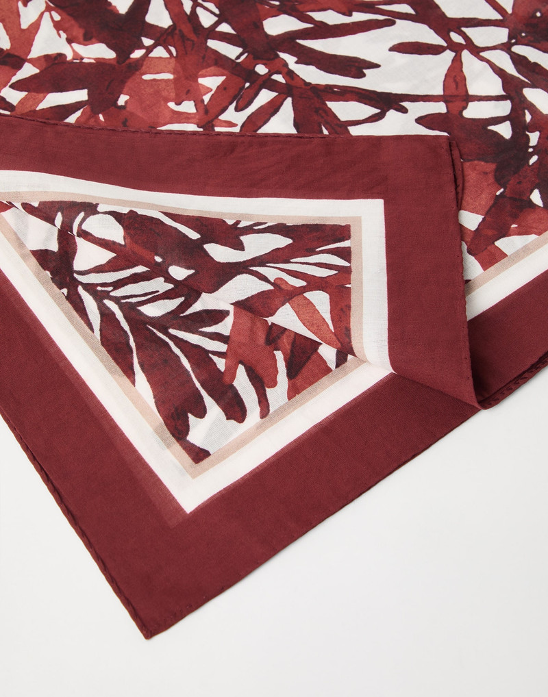 Brunello Cucinelli Herbarium print cotton foulard outlook