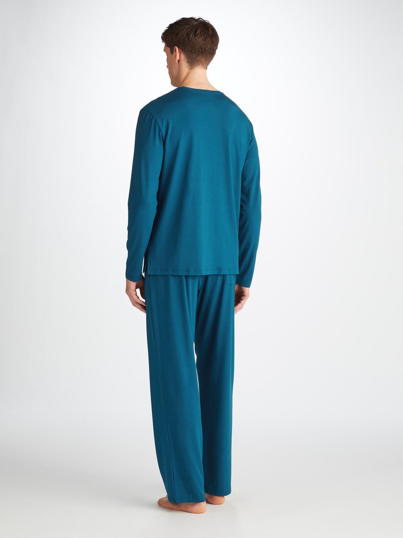 Men's Long Sleeve T-Shirt Basel Micro Modal Stretch Poseidon Blue - 4