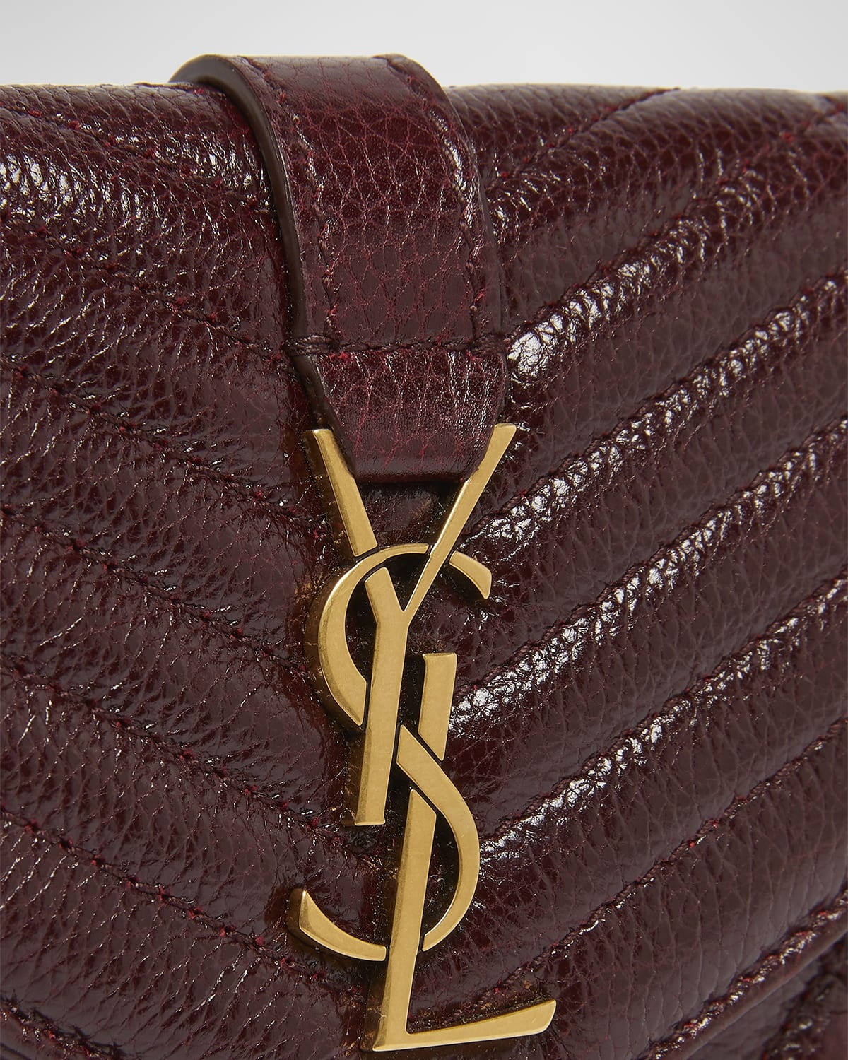 Small YSL Envelope Flap Wallet in Quilted Leather - 4