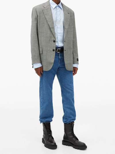 VETEMENTS Single-breasted checked wool-blend tweed jacket outlook