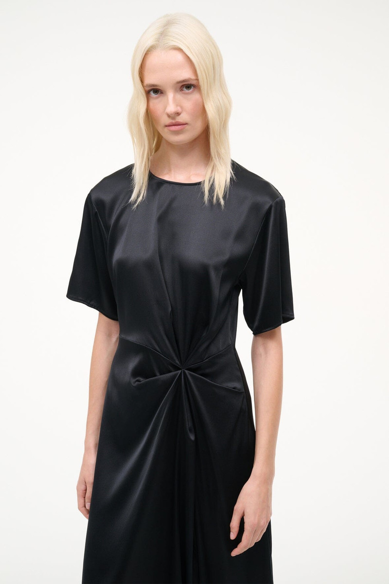 STAUD SONOMA SILK DRESS BLACK 4