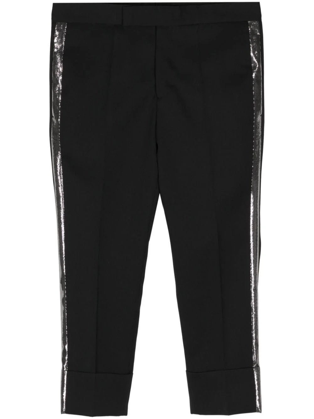pressed-crease wool tapered trousers - 1