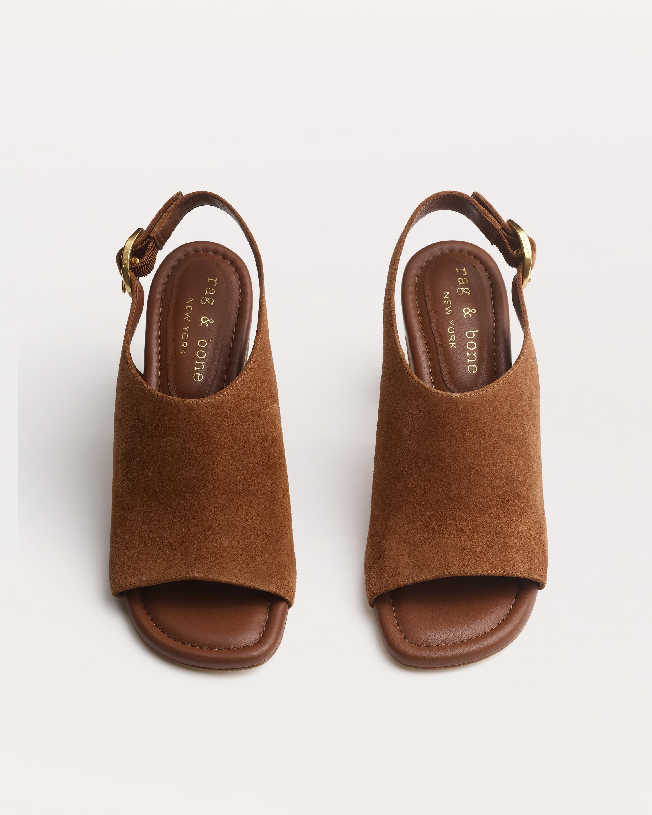 Gigi Block-Heel Italian Suede Slingback Sandals - 5