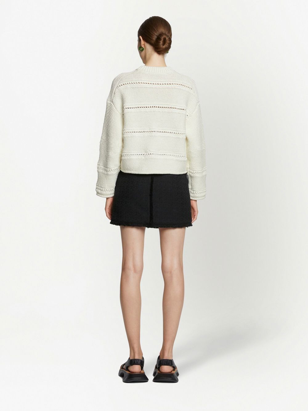 cropped open-knit jumper - 4