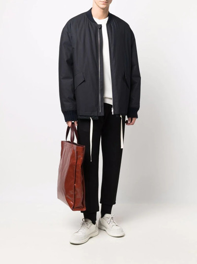 Jil Sander zip-up down-filled bomber jacket outlook