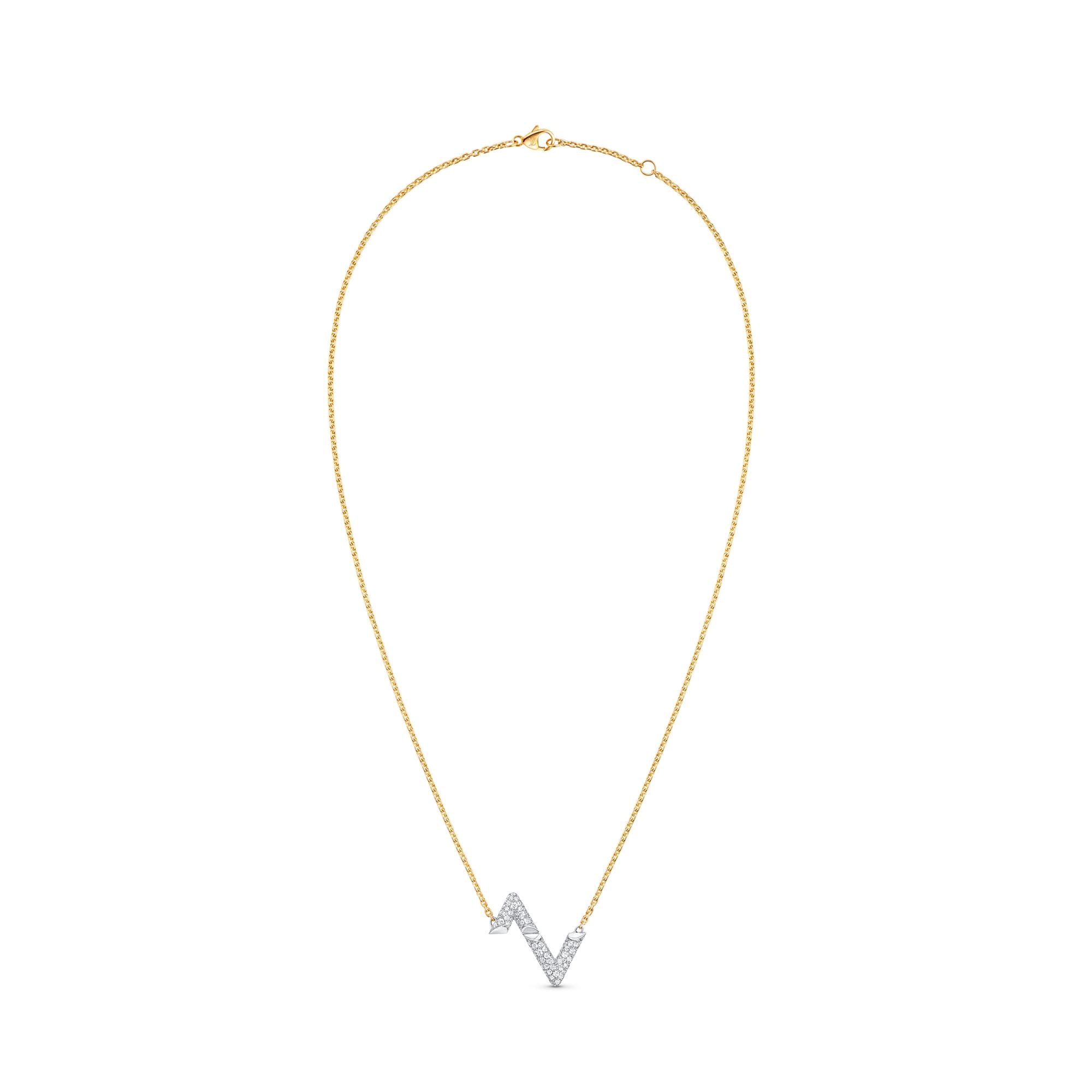 LV Volt Upside Down Pendant, Yellow Gold, White Gold And Diamonds - 3