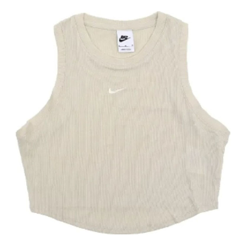 (WMNS) Nike Sportswear Essentials Ribbed Cropped Tank Top 'White' FB8280-104 - 1