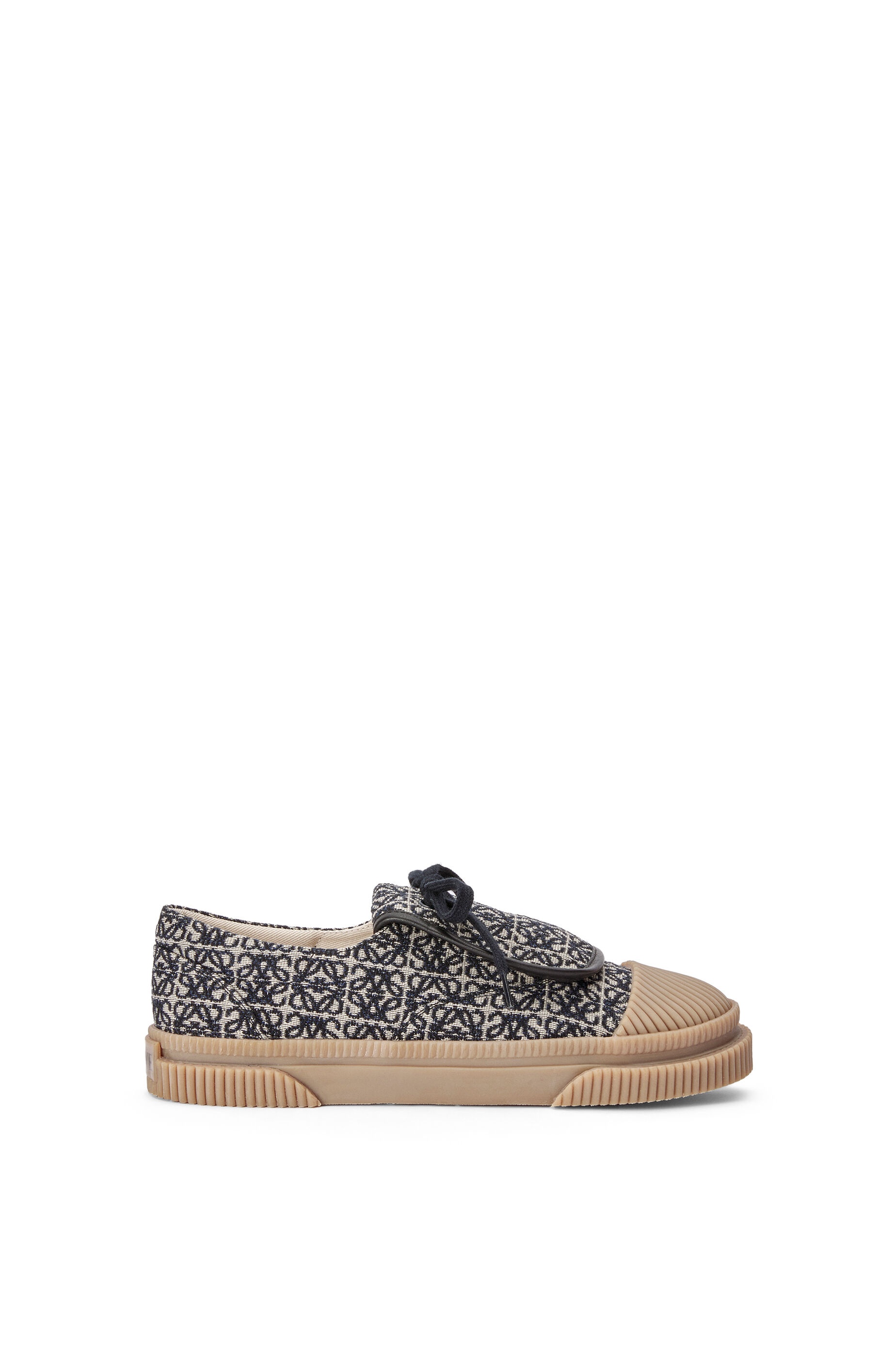 Anagram flap sneaker in jacquard and calfskin - 1