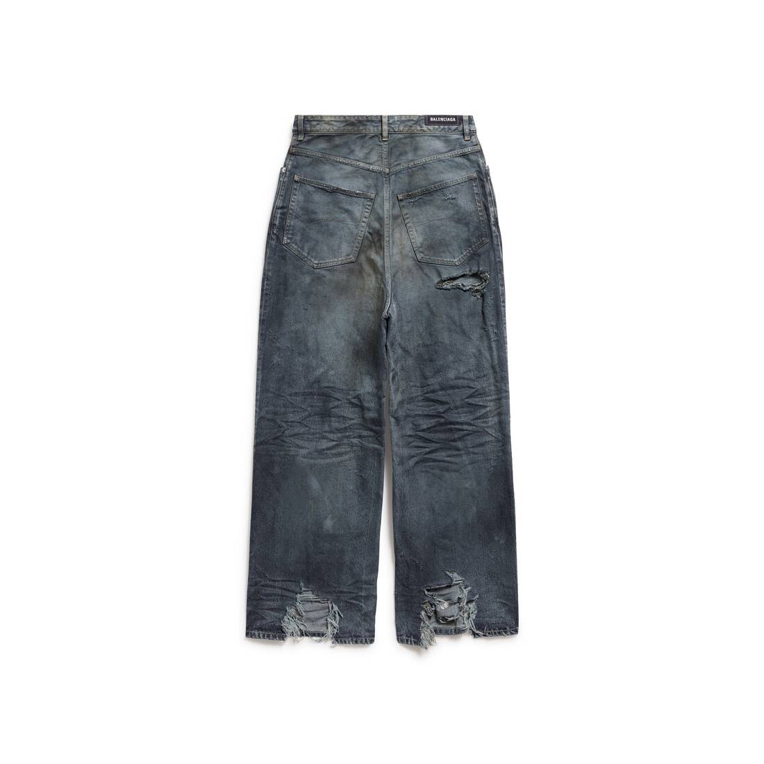 Super Destroyed Baggy Pants in Light Blue