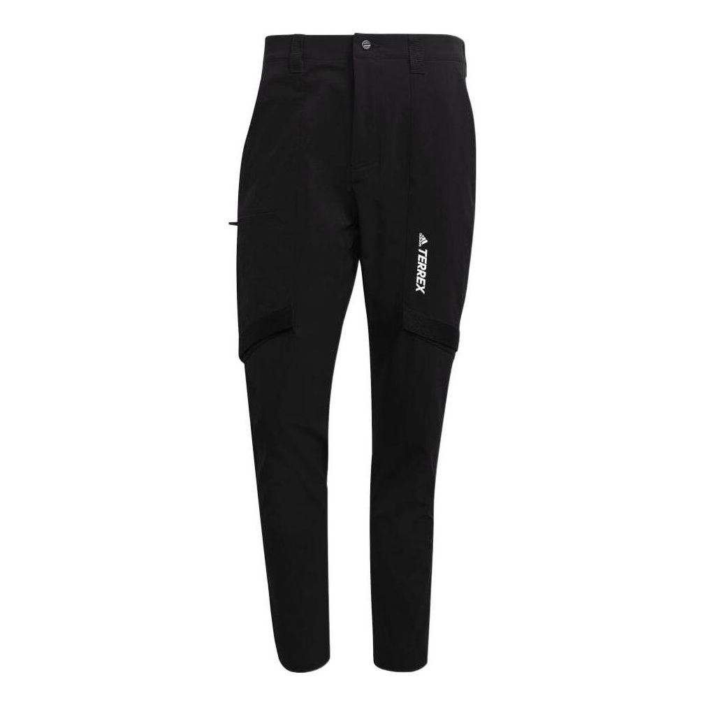 Men's adidas Solid Color Printing Straight Casual Sports Pants/Trousers/Joggers Black GI7308 - 1