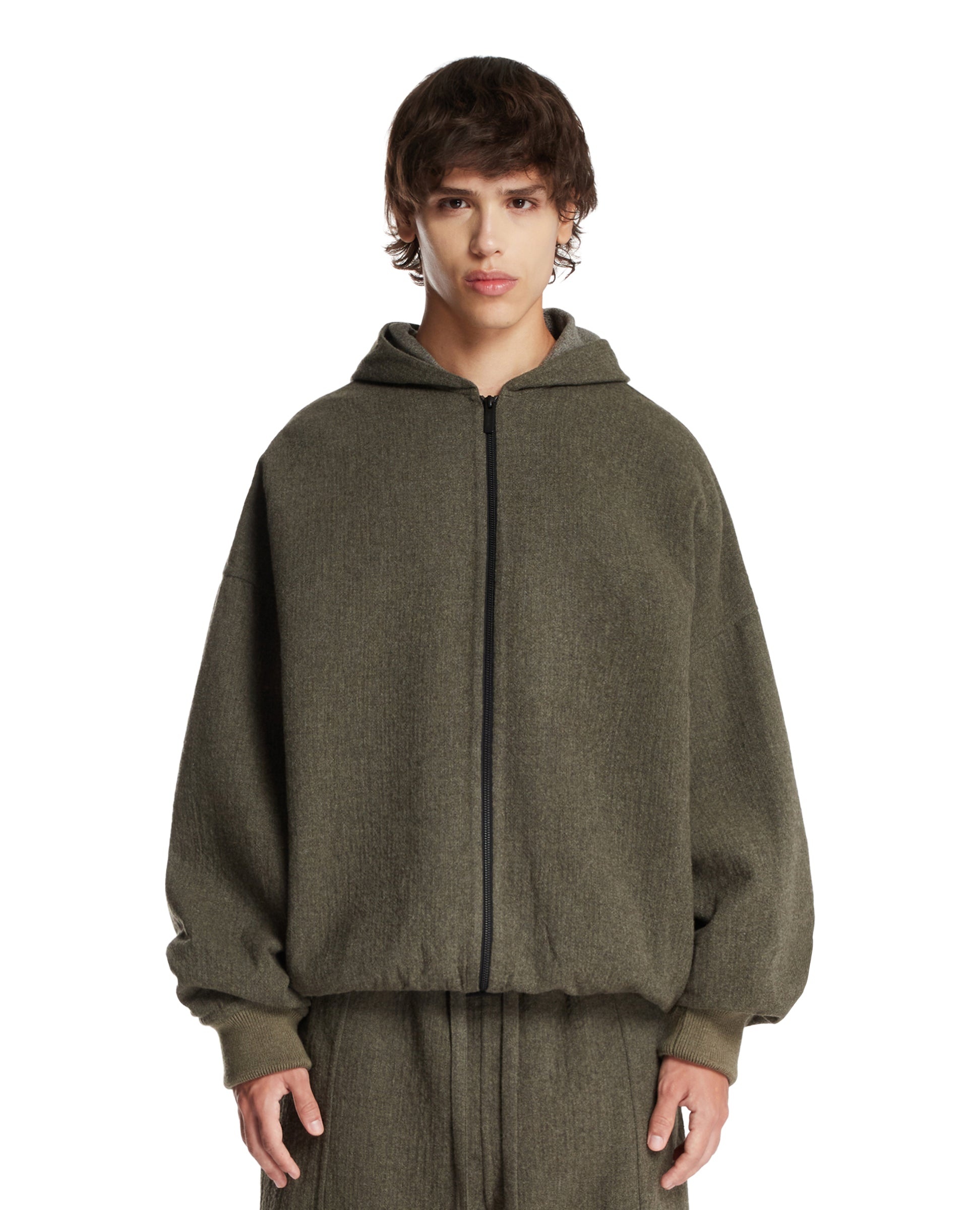 Gray Wool Hoodie - 1