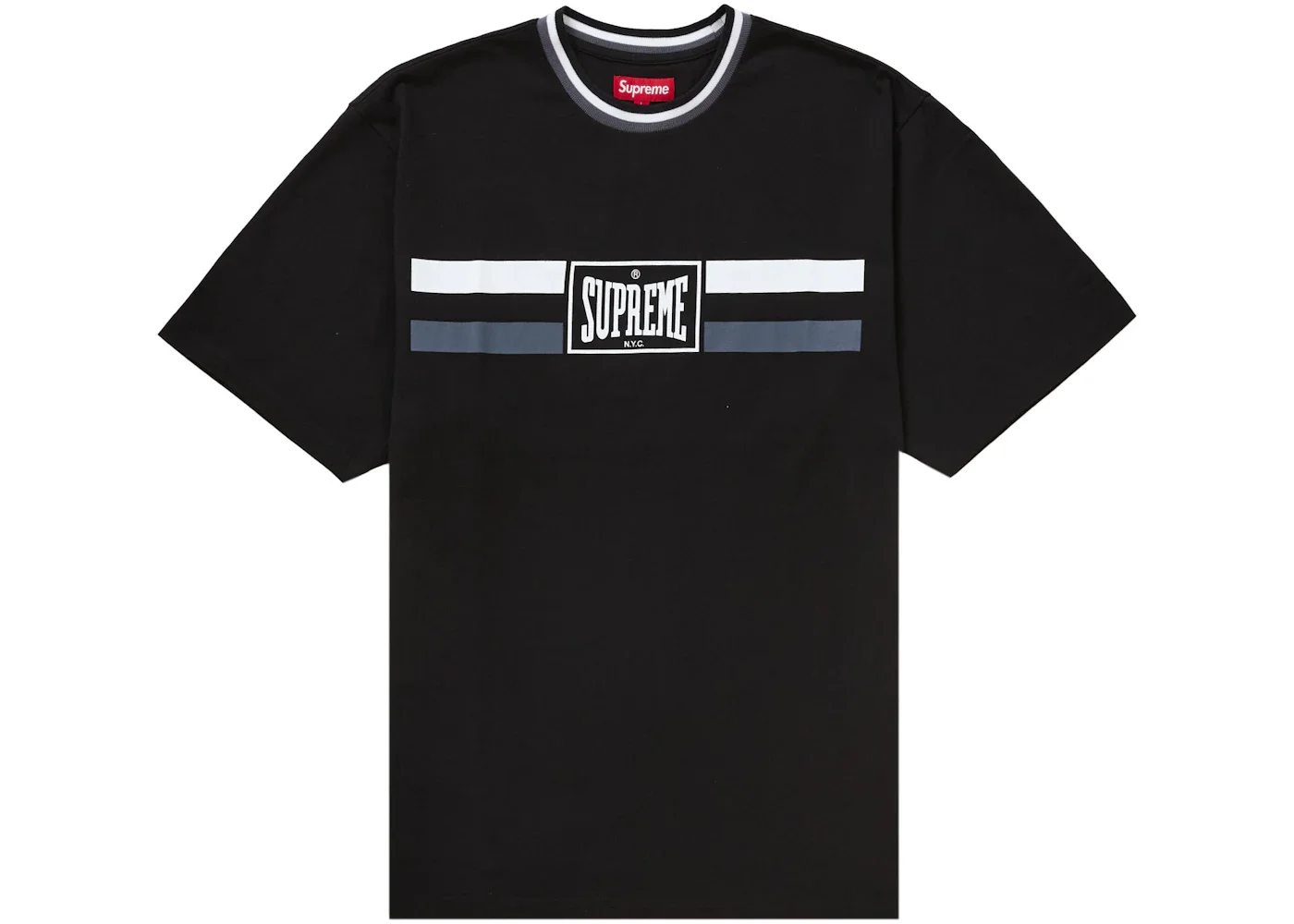 Supreme Warm Up Stripe S/S Top Black - 1