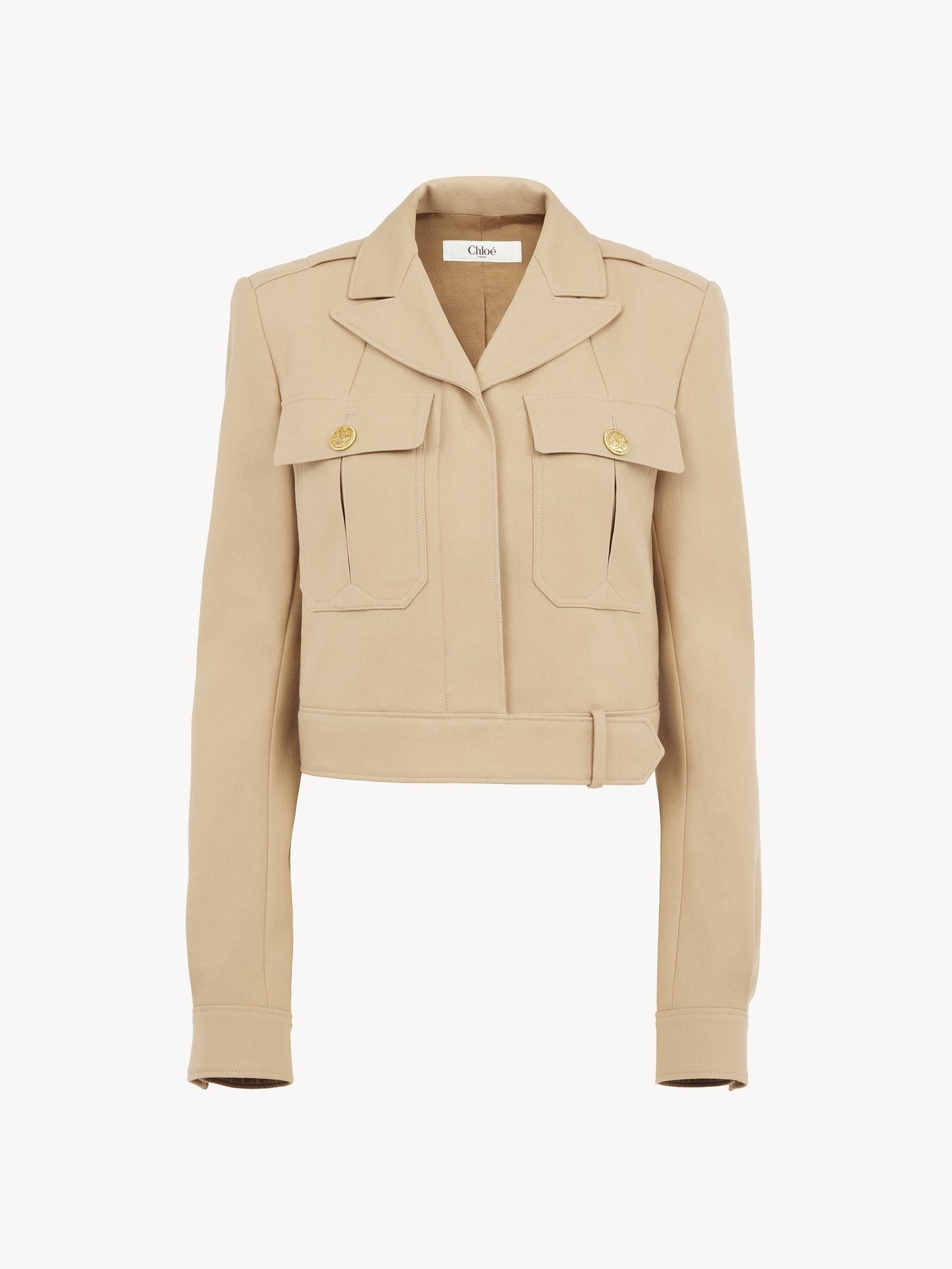 CROPPED SAHARIENNE JACKET IN COTTON DRILL - 2