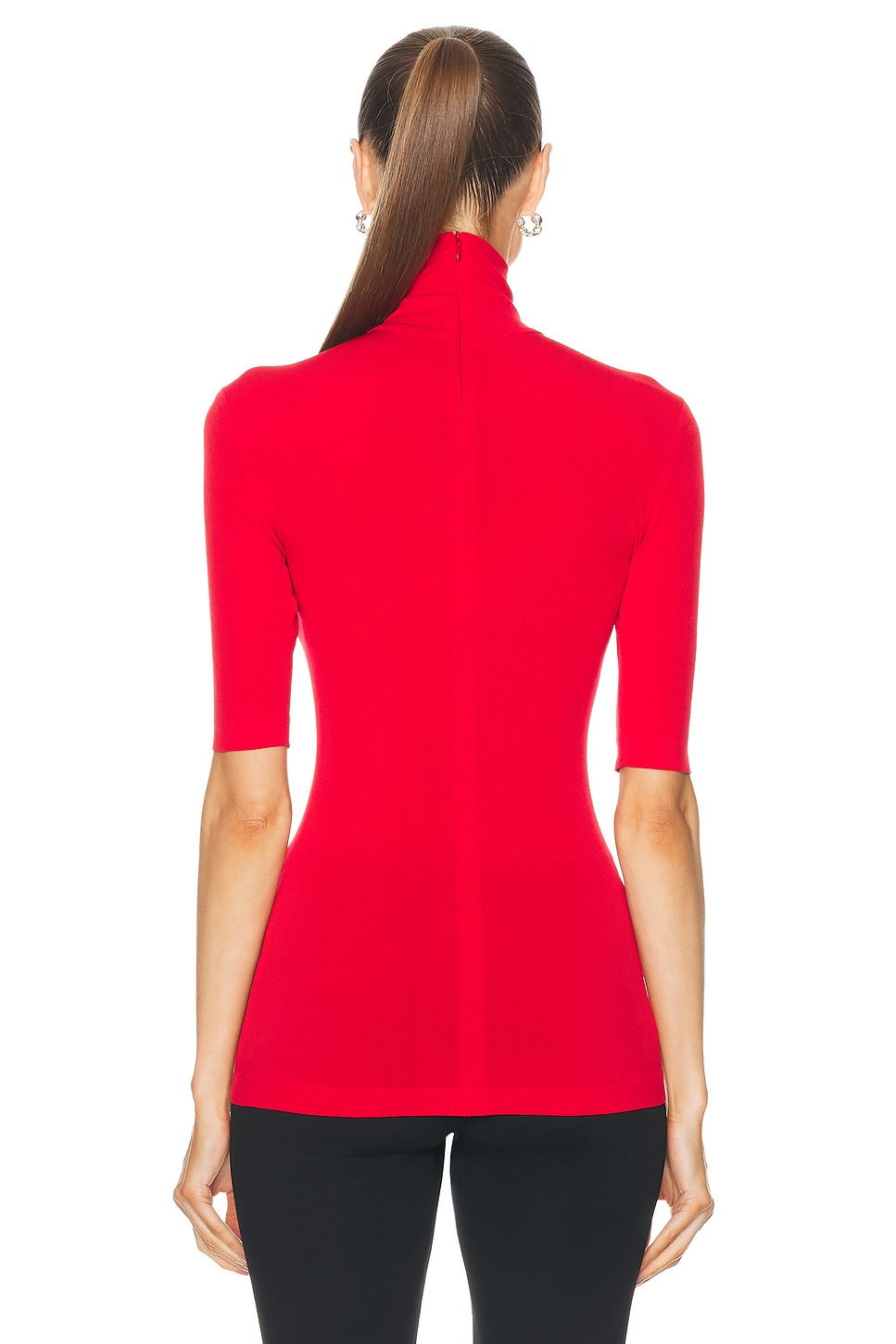 Slim Fit Short Sleeve Turtleneck Top - 3