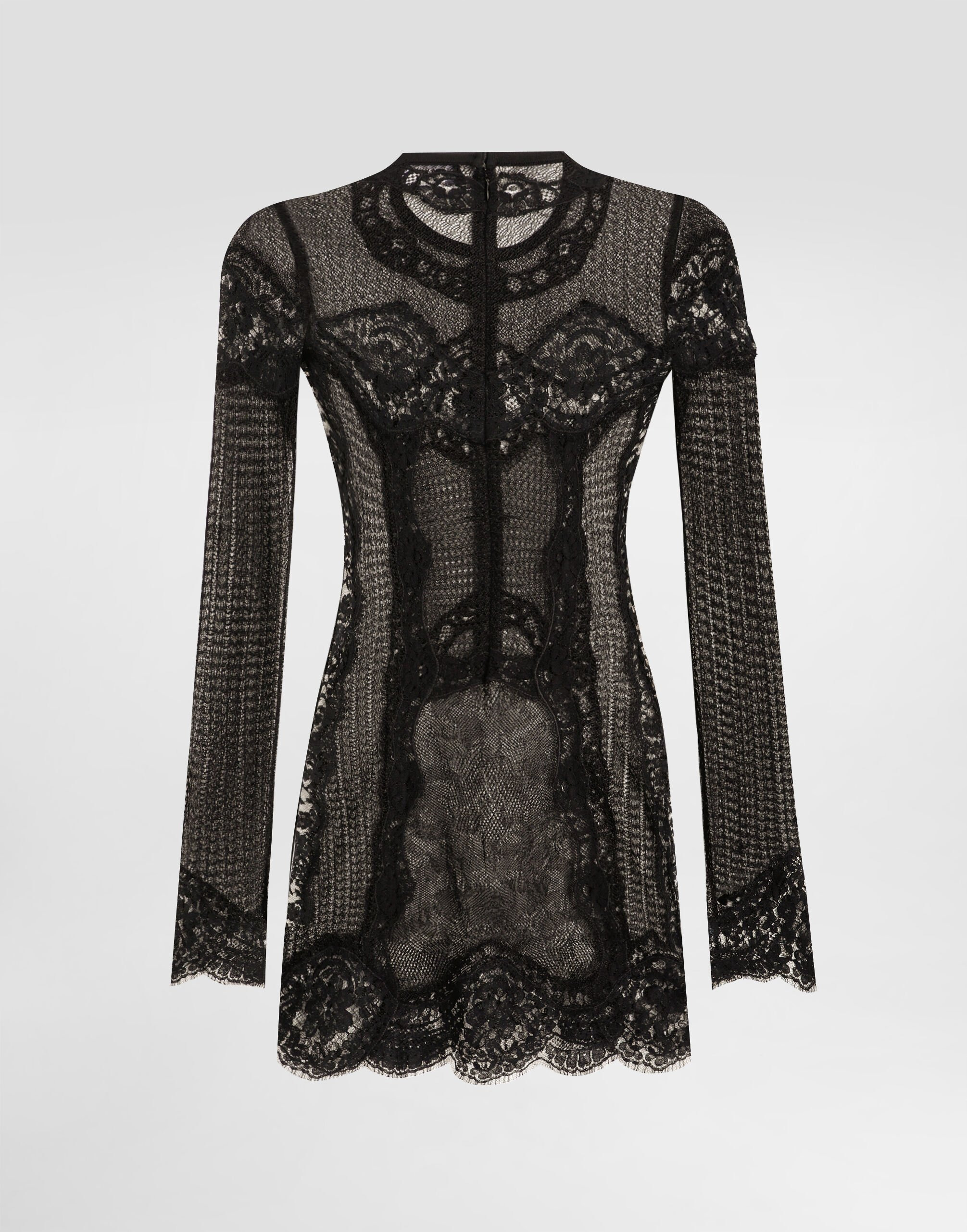 Knitted dress with lace - 7