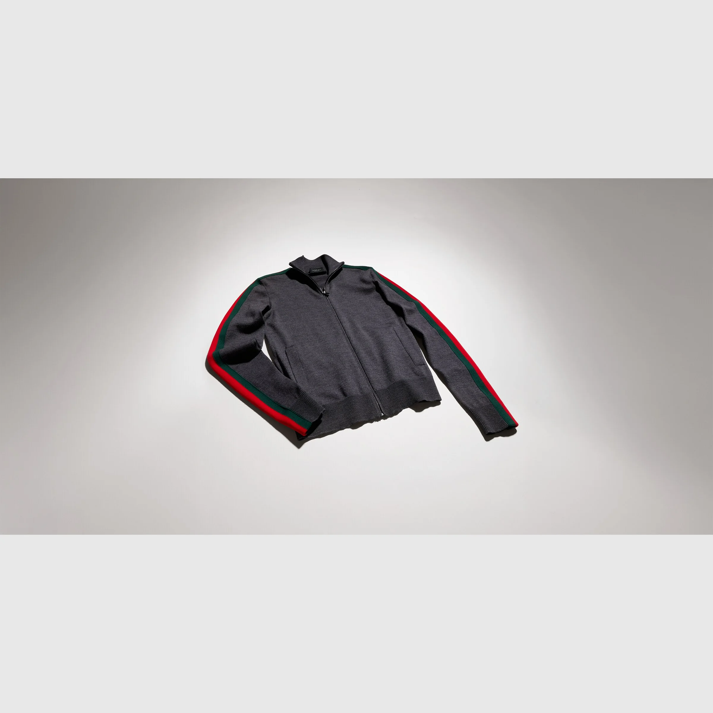 Fine wool zip jacket with Web - 1