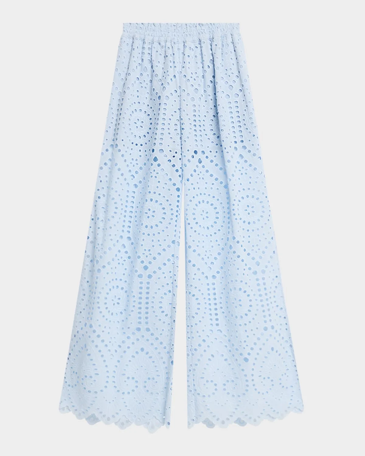 Connie Wide-Leg Eyelet Pants - 1