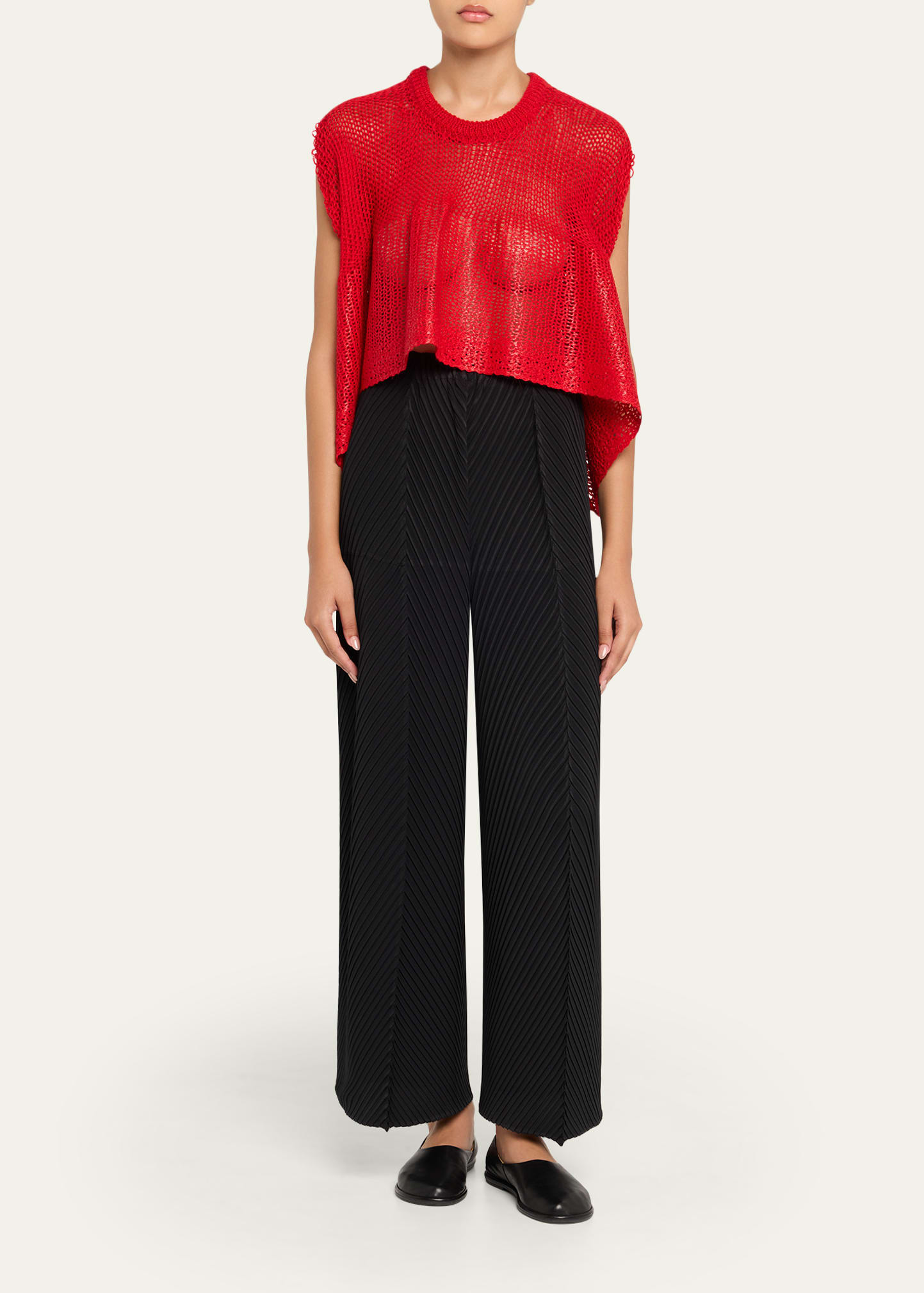 Open-Knit Sleeveless Top - 2