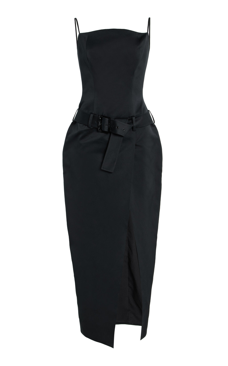 Julie Satin Midi Dress black 1