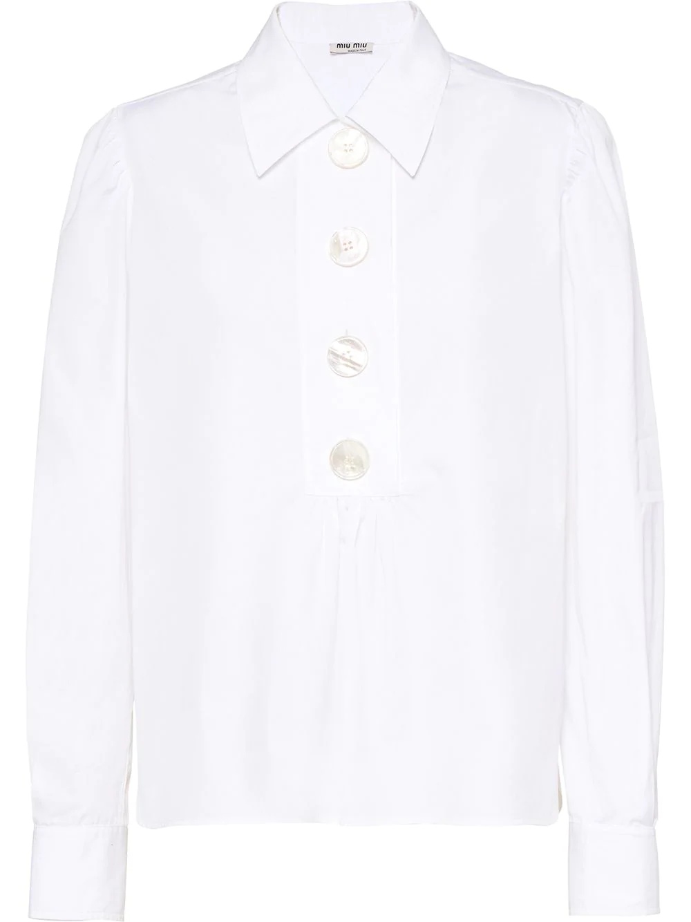 long-sleeved poplin shirt - 1