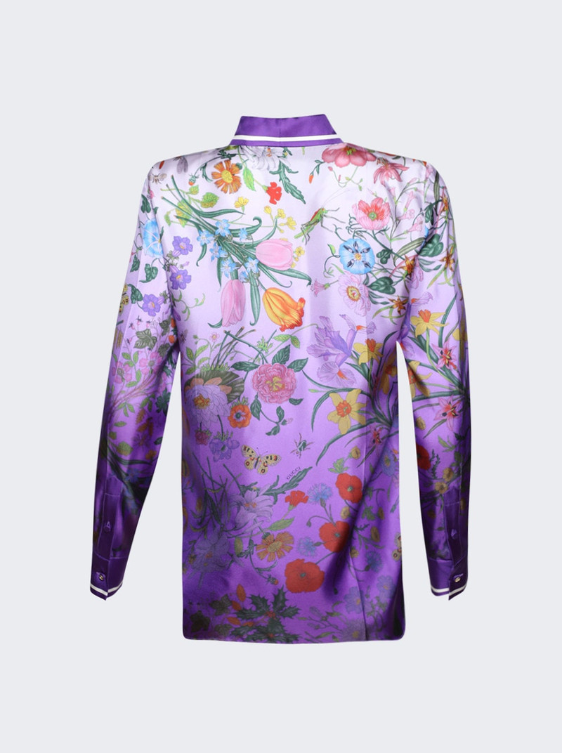 GUCCI Printed Silk Shirt Lilac And Purple outlook