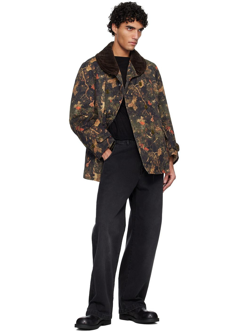 R13 Khaki & Brown Oversized Shawl Lapel Coat outlook