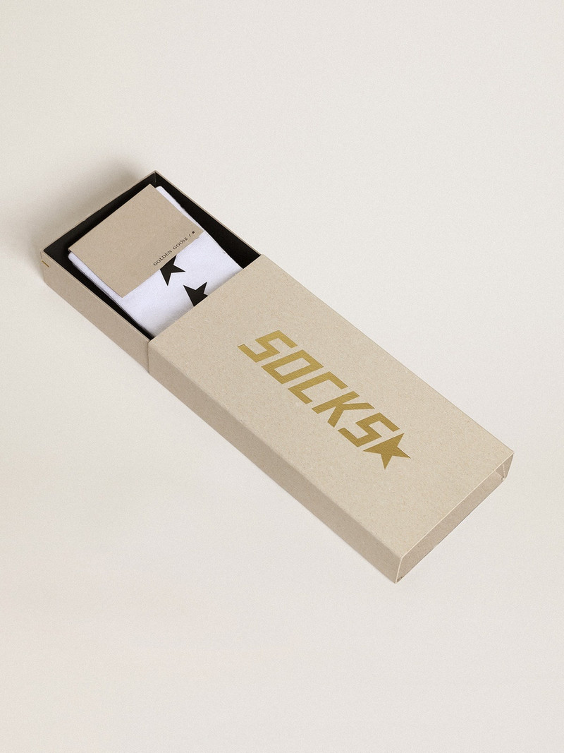 Golden Goose Worn white socks with contrasting black stars outlook