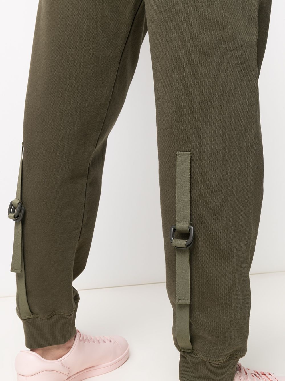 strapped cotton track trousers - 5