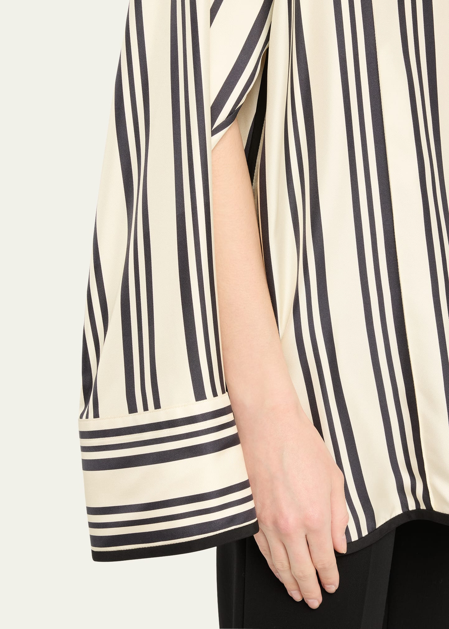 Vivi Stripe Button Down Silk Blouse - 5