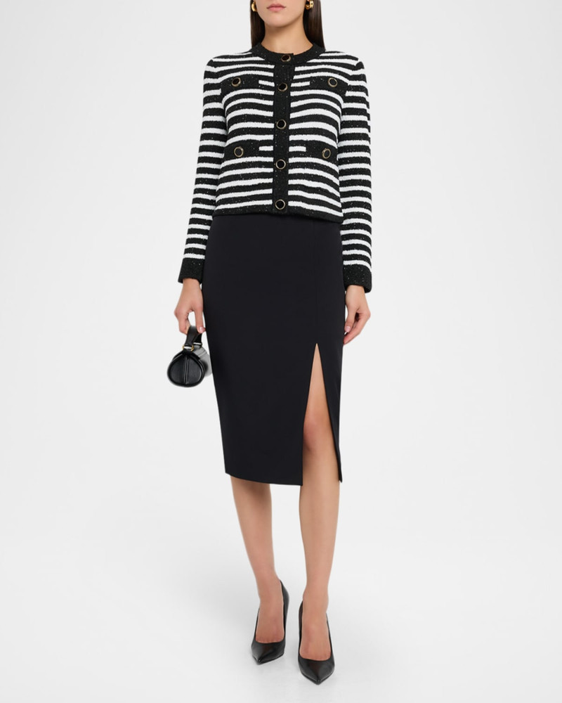 MILLY Sequin Striped Cardigan Jacket outlook