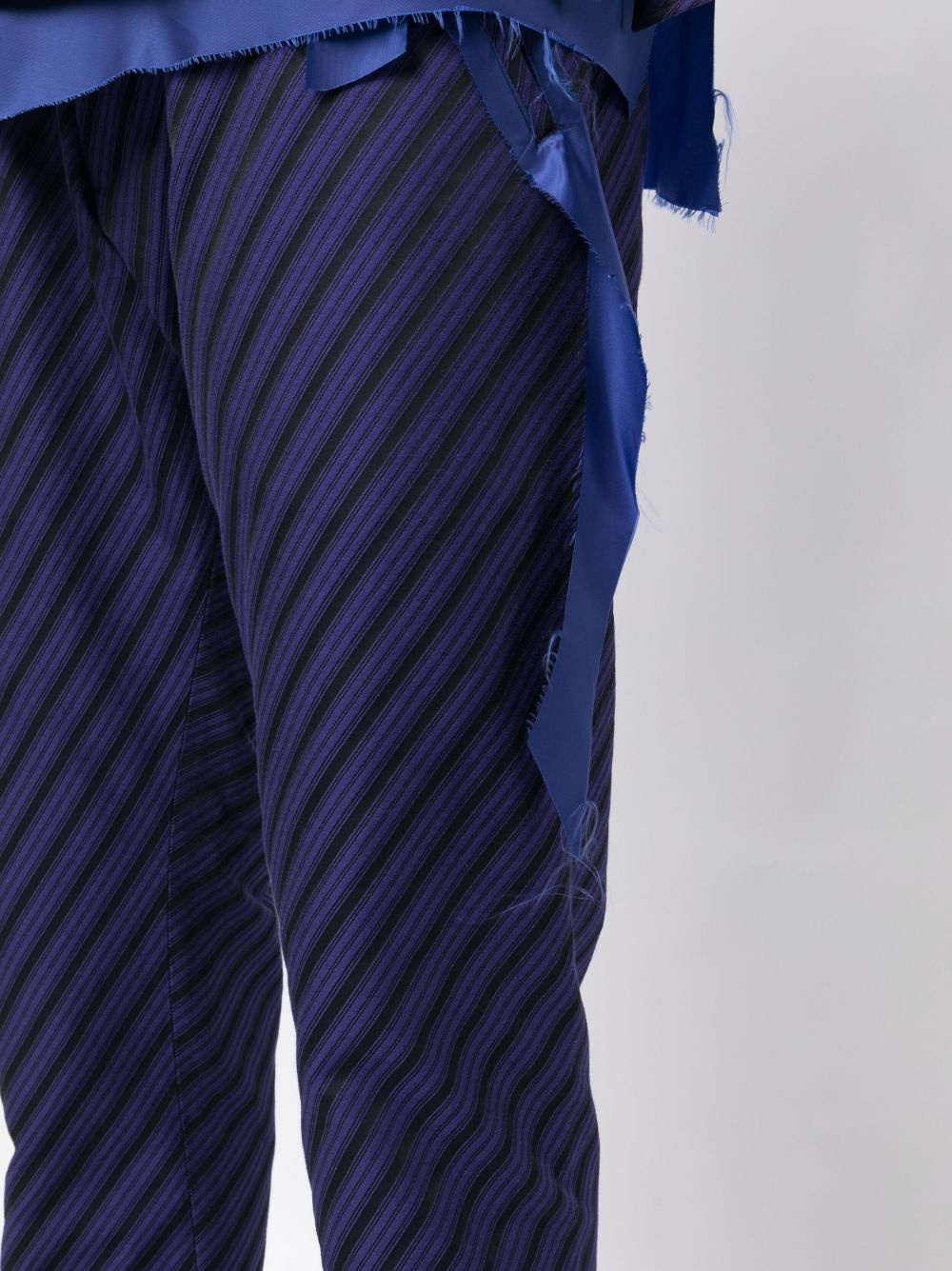 diagonal-striped straight-leg trousers - 5