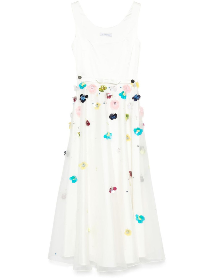 embroidered A-line maxi dress 1