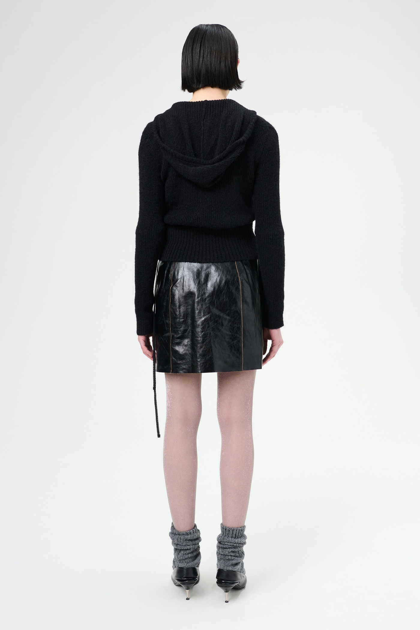 Short Sarong True Dye Black Leather - 6