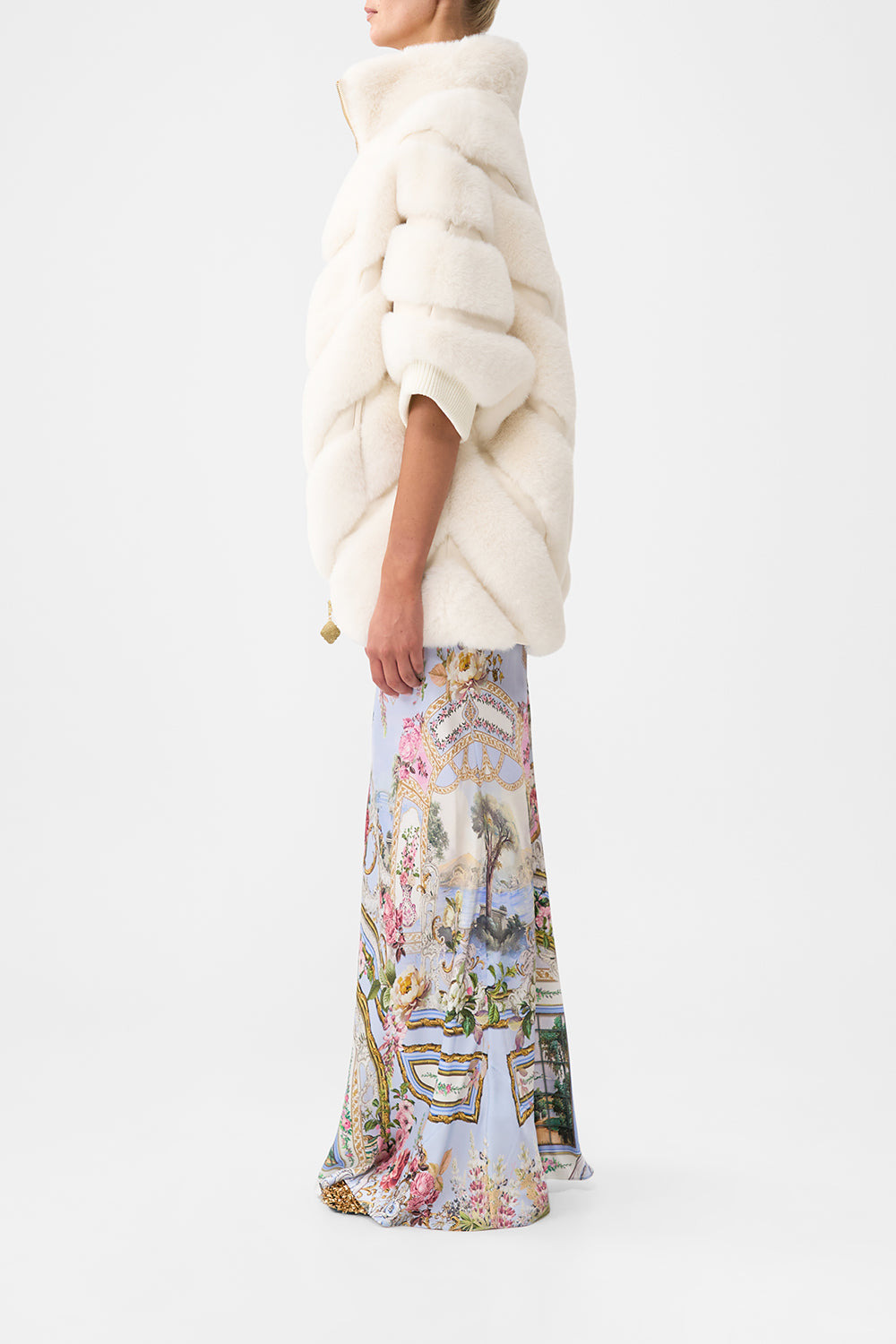 FAUX FUR SHORT SLEEVE SLOUCH JACKET - 4