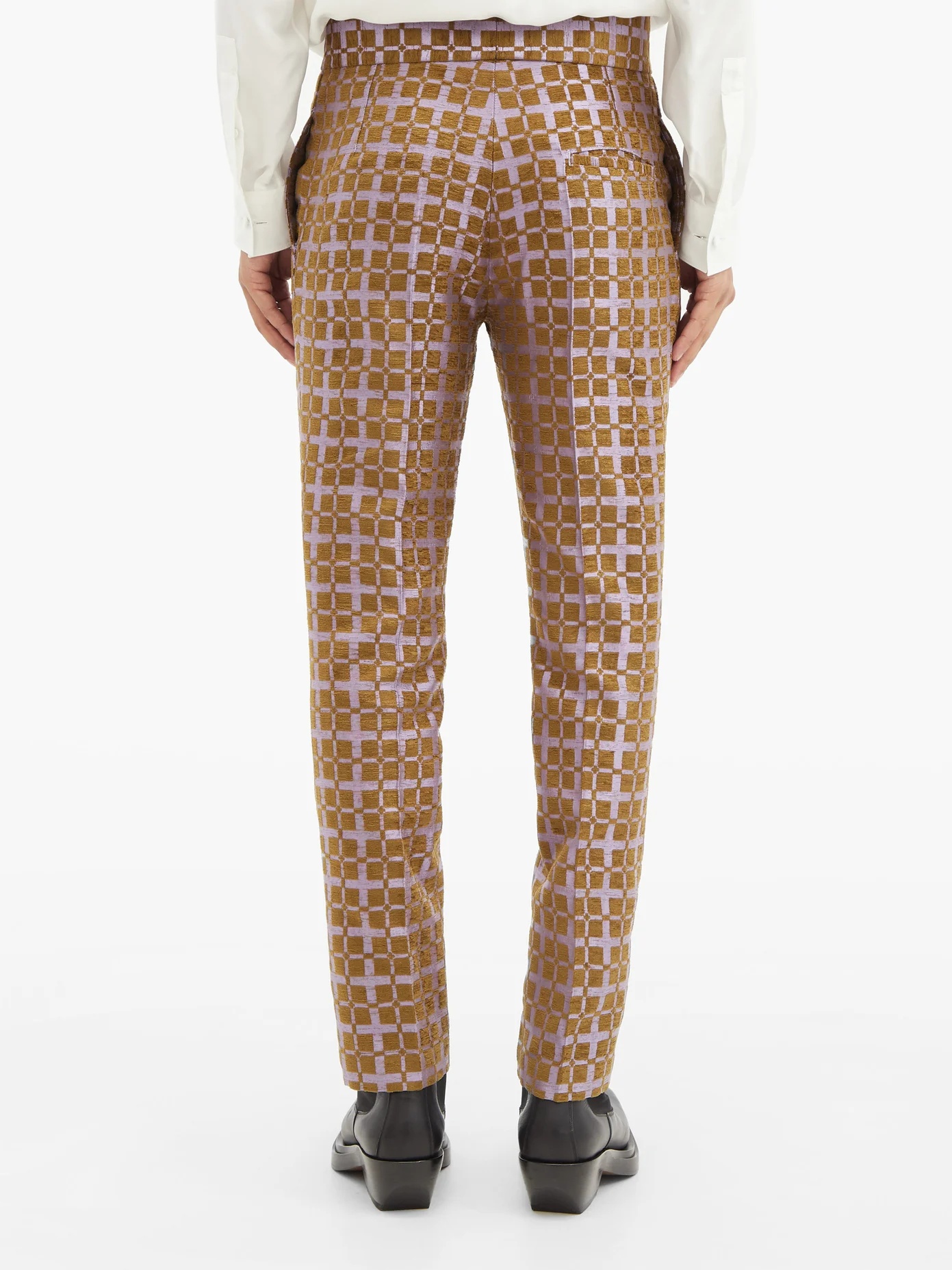 Checked-jacquard trousers - 5