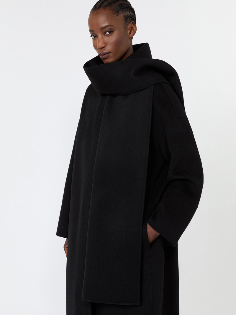 ELODIA Double wool broadcloth coat - BLACK 5