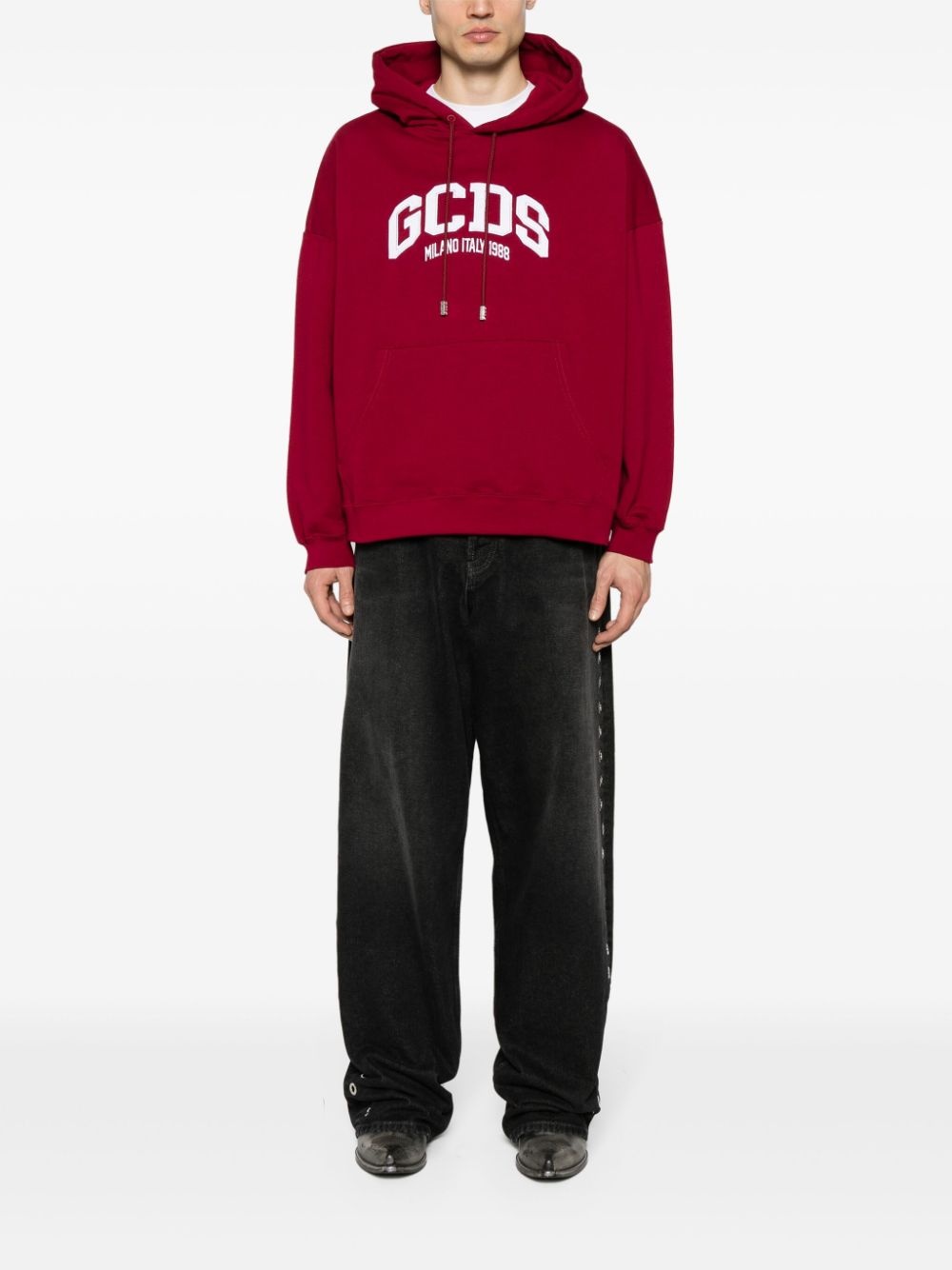 logo-embroidered hoodie - 3