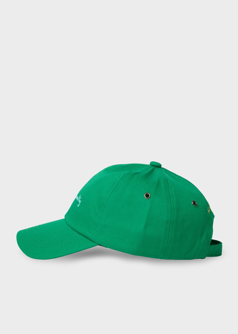 Paul Smith Green Cotton-Twill Quote Cap outlook