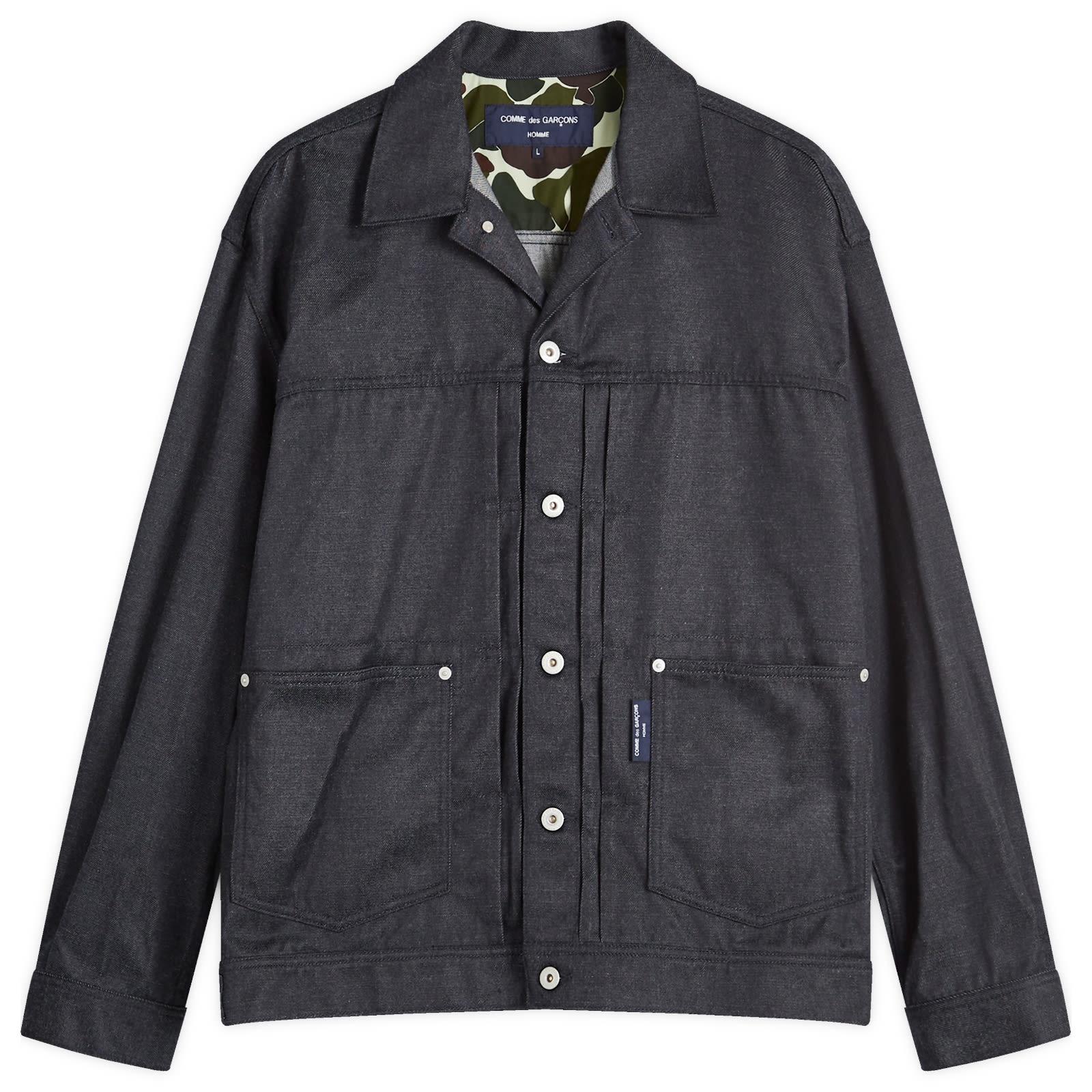 Comme des Garçons Homme Cotton Poly Denim Trucker Jacket - 1