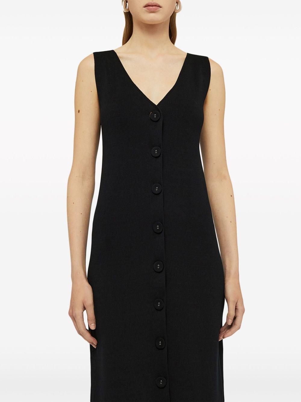 V-neck knitted midi dress - 4