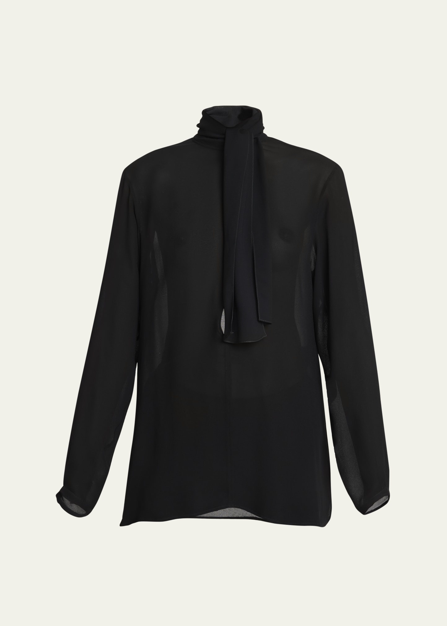 Georgette Scarf Blouse - 1