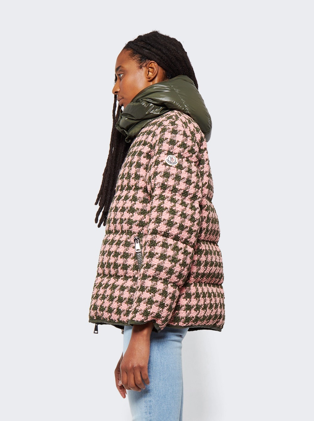 Chevril Houndstooth Down Jacket Pink - 4