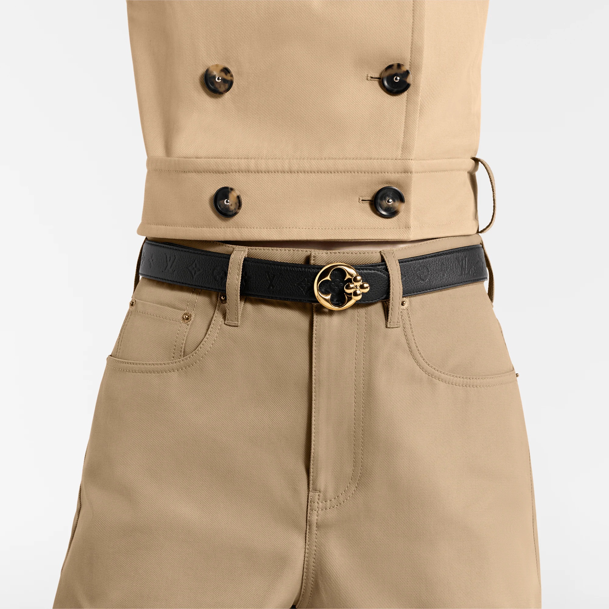 LV Flowergram Round 30mm Reversible Belt - 4