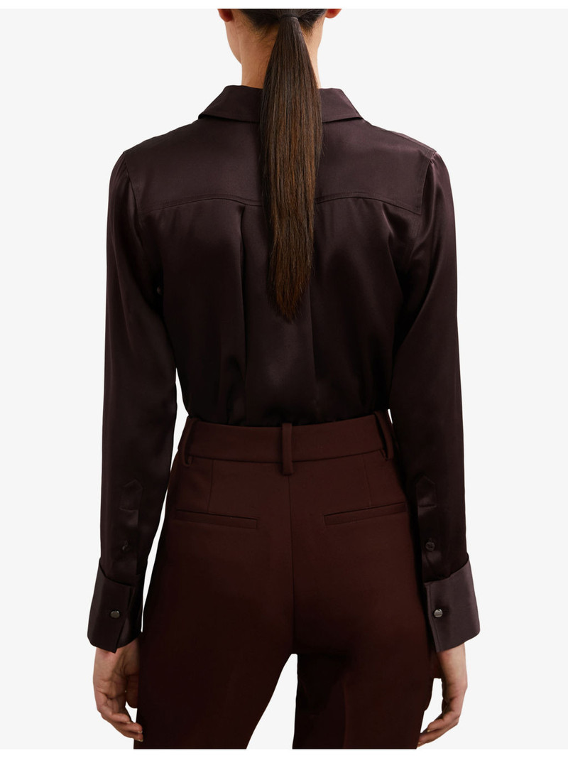 Ameira Concealed-Placket Long-Sleeve Silk Shirt 4