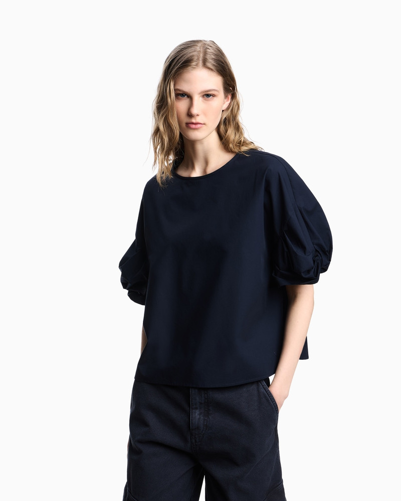 EMPORIO ARMANI POPLIN BLOUSE WITH TWISTED SLEEVES outlook